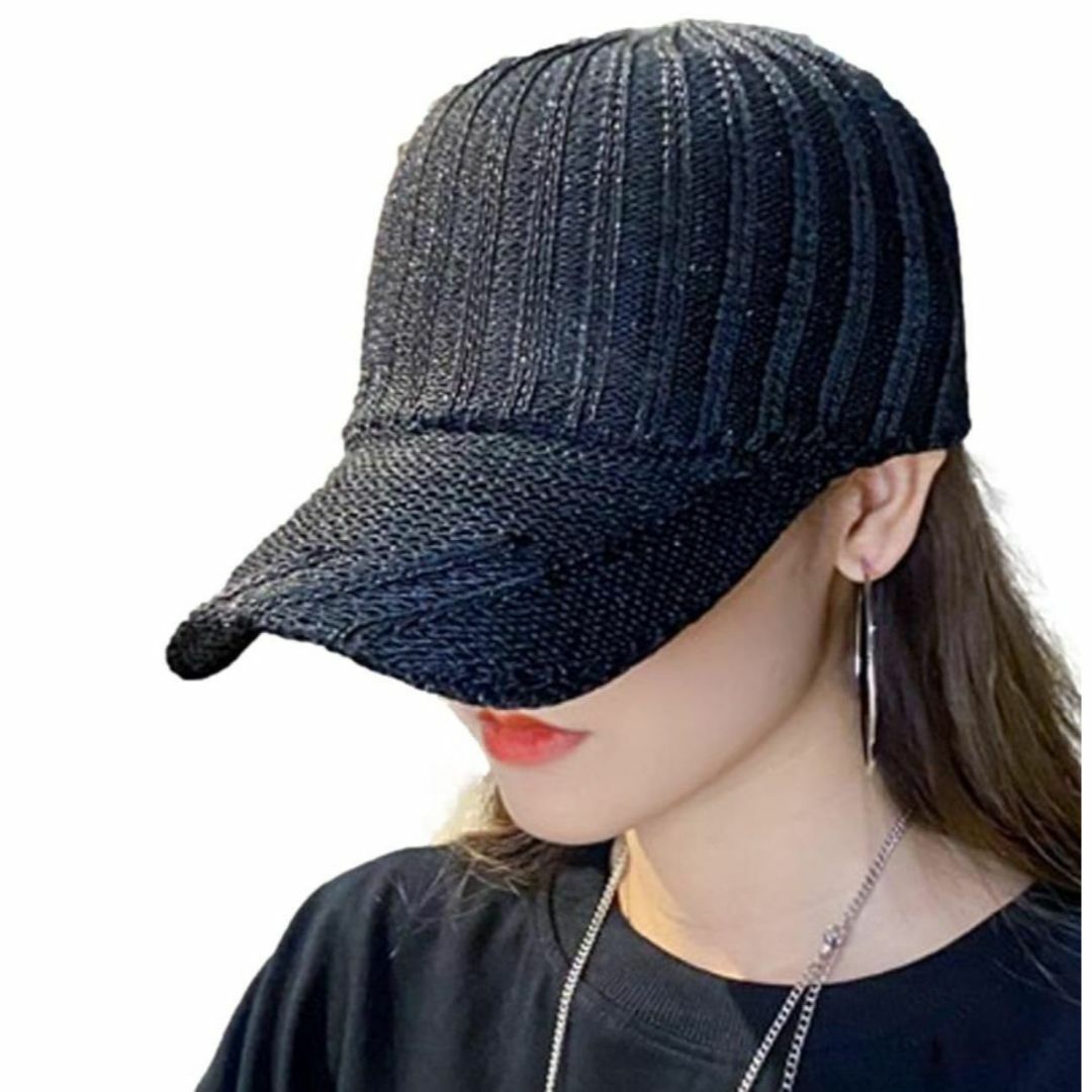 【色: ブラック】[クロ&アーダー] レディース キャップ 帽子 メッシュ 通気 レディースのファッション小物(その他)の商品写真