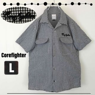 コアファイター(corefighter)のコアファイター★オープンカラーシャツ★モノトーン/ギンガムチェック★チェーン刺繍(シャツ)