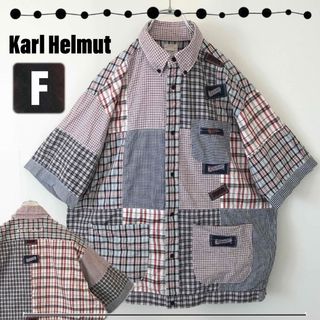 Karl Helmut - カールヘルム★チェック柄パッチワークシャツ★ロゴワッペン★フリーサイズ