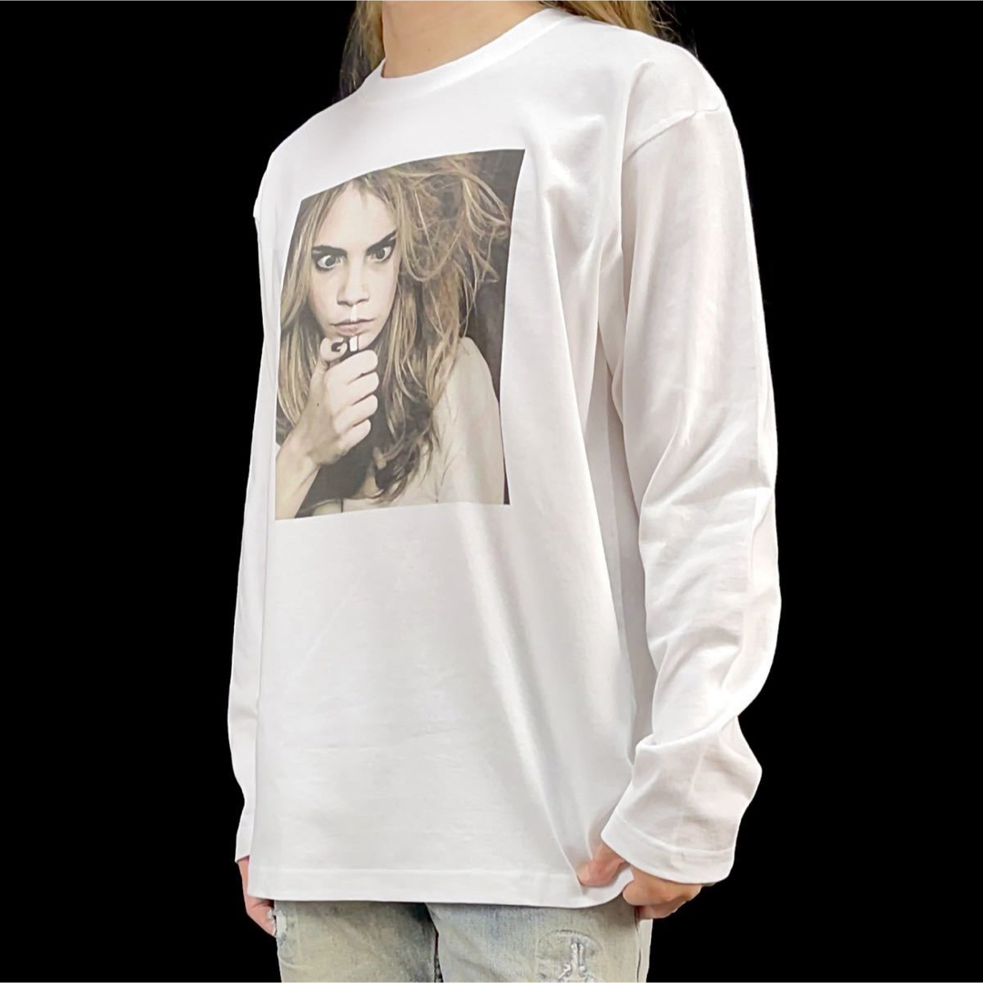 新品 カーラデルヴィーニュ セレブ 女優 モデル 寄り目 ライター映画  ロンT メンズのトップス(Tシャツ/カットソー(七分/長袖))の商品写真