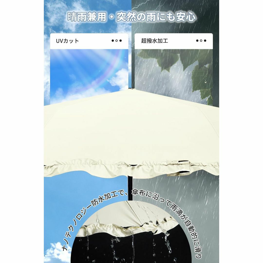 【色: フリル-ブラック】折りたたみ傘 超軽量 174g-210g 日傘 【UV レディースのファッション小物(その他)の商品写真