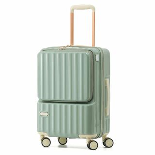 【色: Green】[GGQAAA] スーツケース 軽い トップオープン機能 綺(その他)