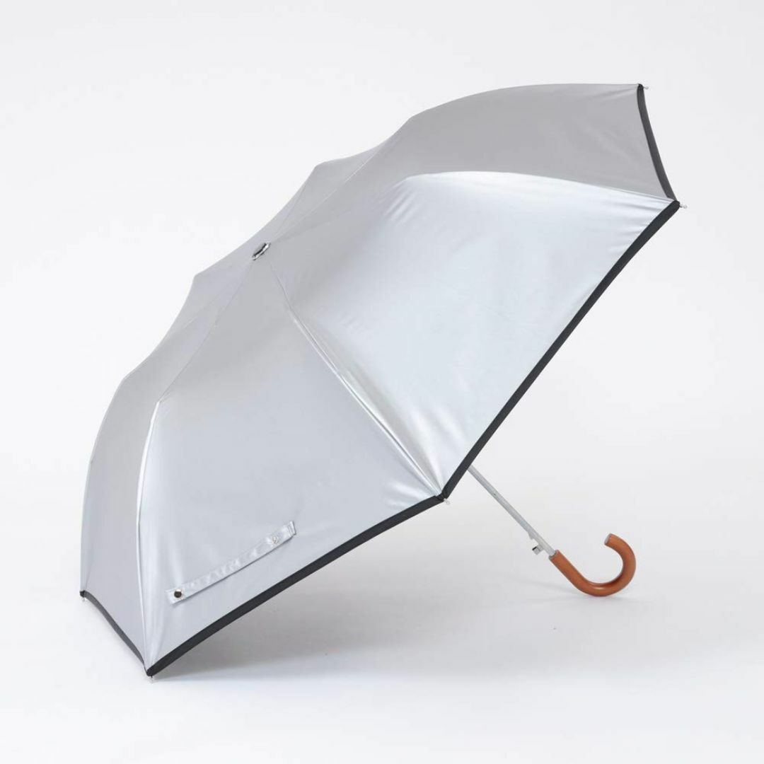 【色: シルバー】日傘 折りたたみ ワンタッチ UVカット 晴雨兼用 遮光 遮熱 レディースのファッション小物(その他)の商品写真