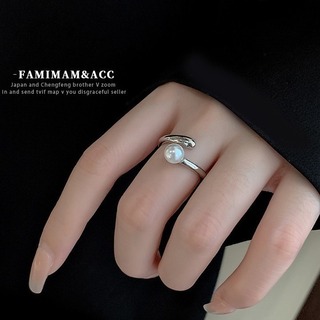 【再入荷】レディース リング アクセサリー パール シンプル シルバー 結婚式(リング(指輪))