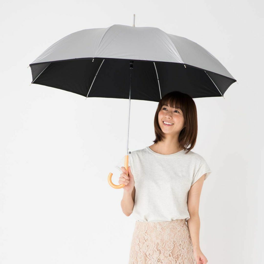 【色: ブラック】日傘 長傘 メンズ レディース 遮熱 遮光 ワンタッチ 大きい メンズのファッション小物(その他)の商品写真