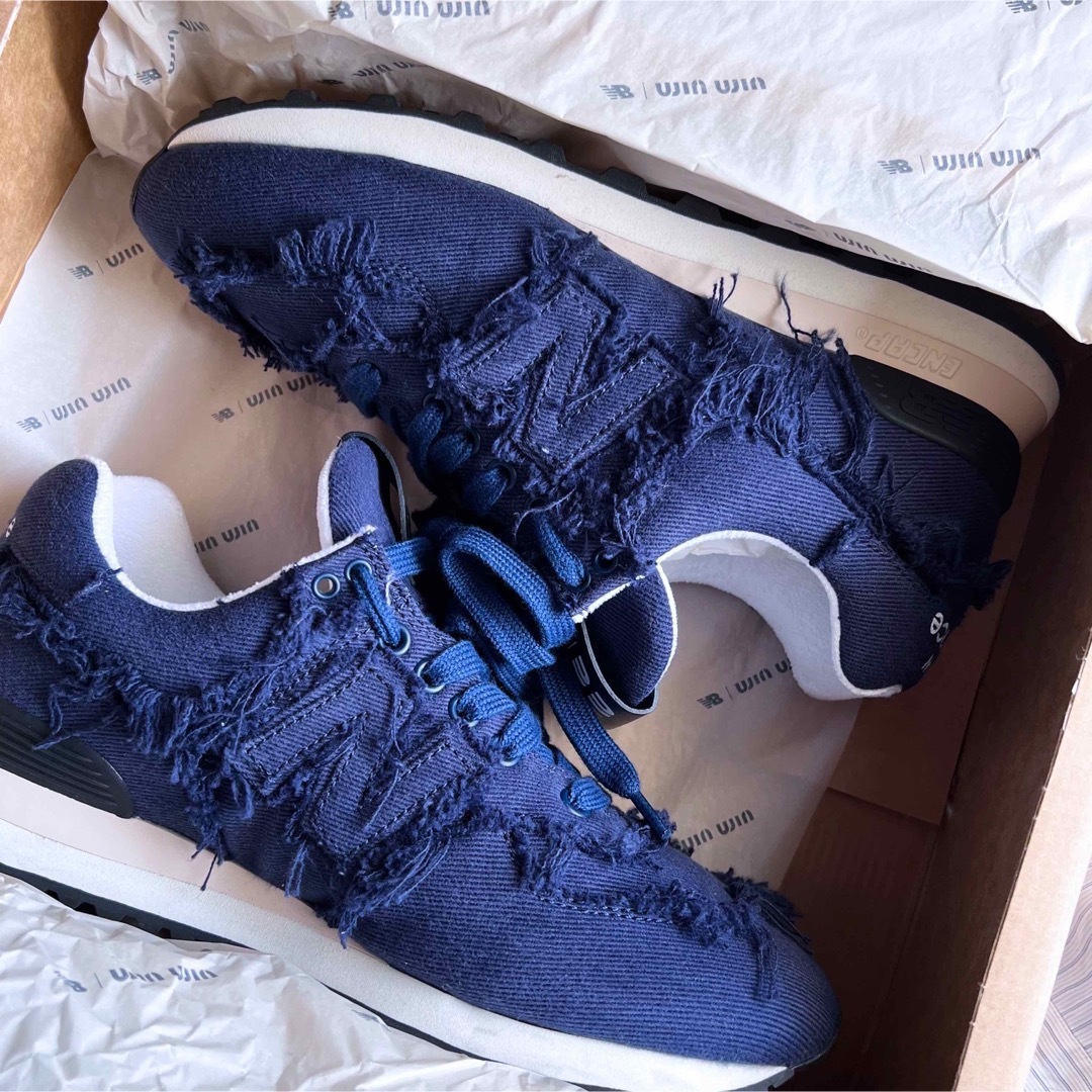 MIU MIU - Miu Miu × New Balance 574 デニムスニーカー 約25cm MIU MIU - Miu Miu × New Balance 574 デニムスニーカー 約25cm