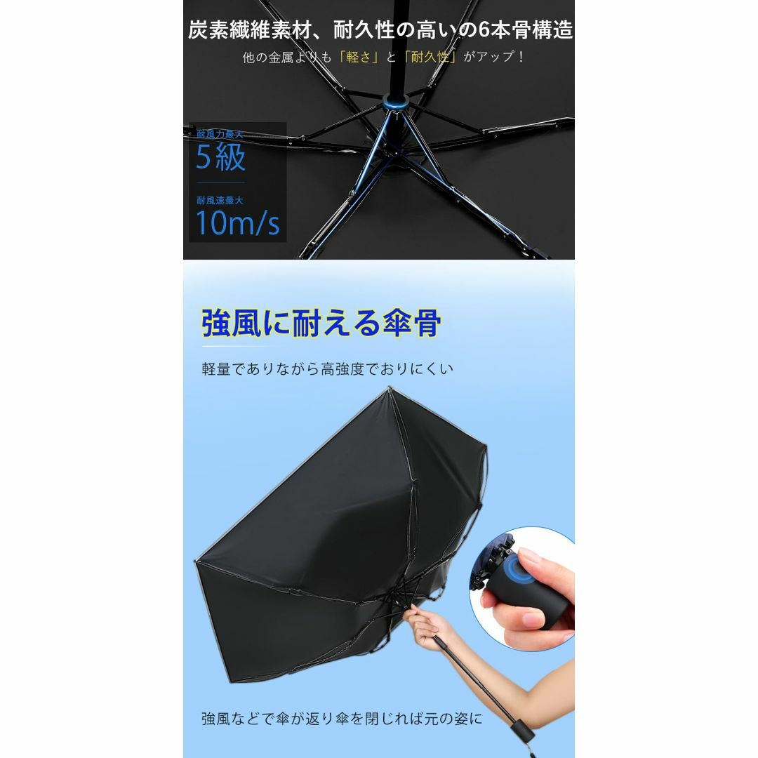 【色: ホワイト】MOTIFUN 日傘 超軽量 205g uvカット100 遮光 メンズのファッション小物(その他)の商品写真