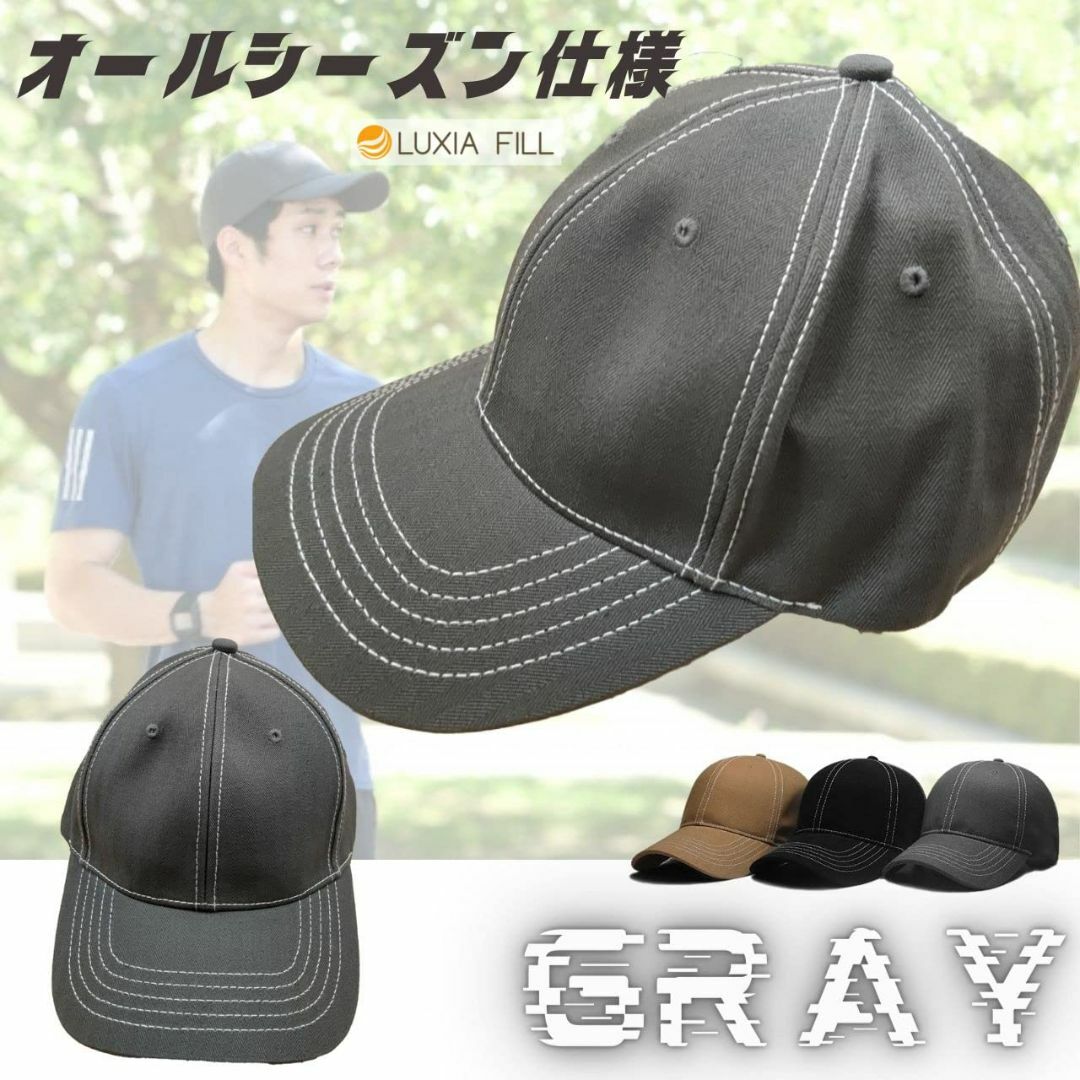【色: グレー】[LUXIA FILL] ［ルクシア フィル］ キャップ 帽子  メンズのファッション小物(その他)の商品写真