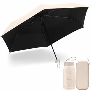 【色: ベージュ】[EAXGO] 折りたたみ傘 【業界最軽量のスマートフォンサイ(その他)