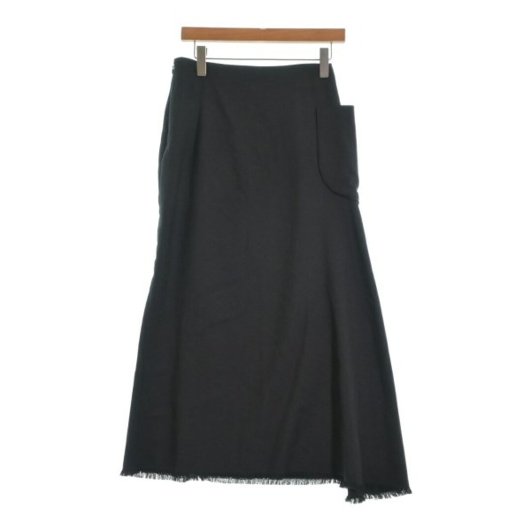 Yohji Yamamoto(ヨウジヤマモト)のYOHJI YAMAMOTO ヨウジヤマモト ひざ丈スカート 2(S位) 黒 【古着】【中古】 レディースのスカート(ひざ丈スカート)の商品写真