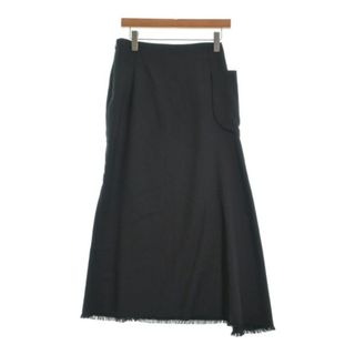 Yohji Yamamoto - YOHJI YAMAMOTO ヨウジヤマモト ひざ丈スカート 2(S位) 黒 【古着】【中古】