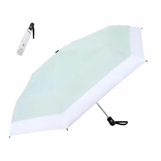 【色: ライトグリーン×ホワイト】konciwa 日傘 軽量 折りたたみ傘 UV(その他)