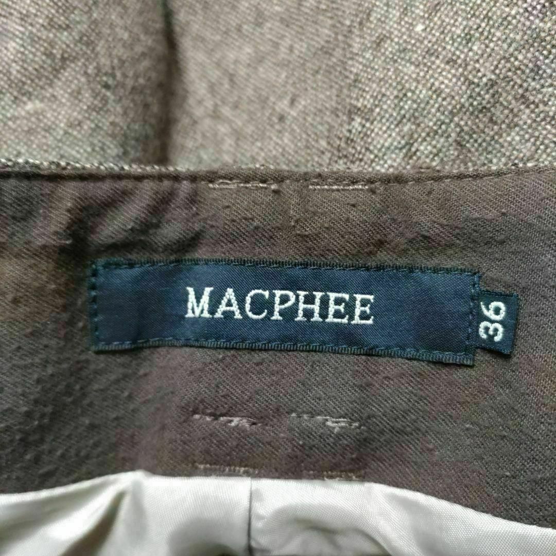 MACPHEE(マカフィー)のMACPHEE マカフィー 7分丈 ウールパンツ ブラウン 36 レディースのパンツ(クロップドパンツ)の商品写真