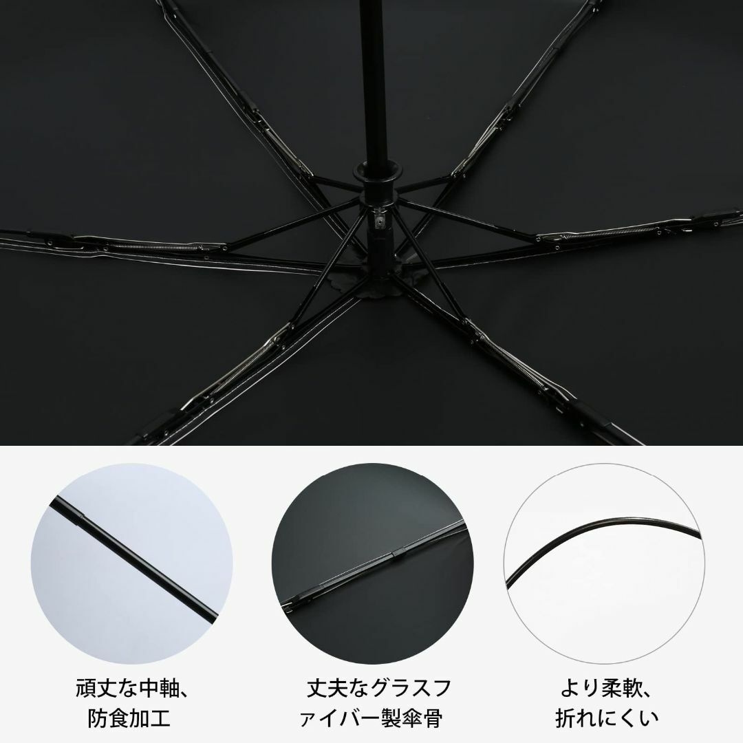 【色: ベージュ】日傘 UVカット 超軽量 227g 折り畳み傘 ワンタッチ 自 メンズのファッション小物(その他)の商品写真