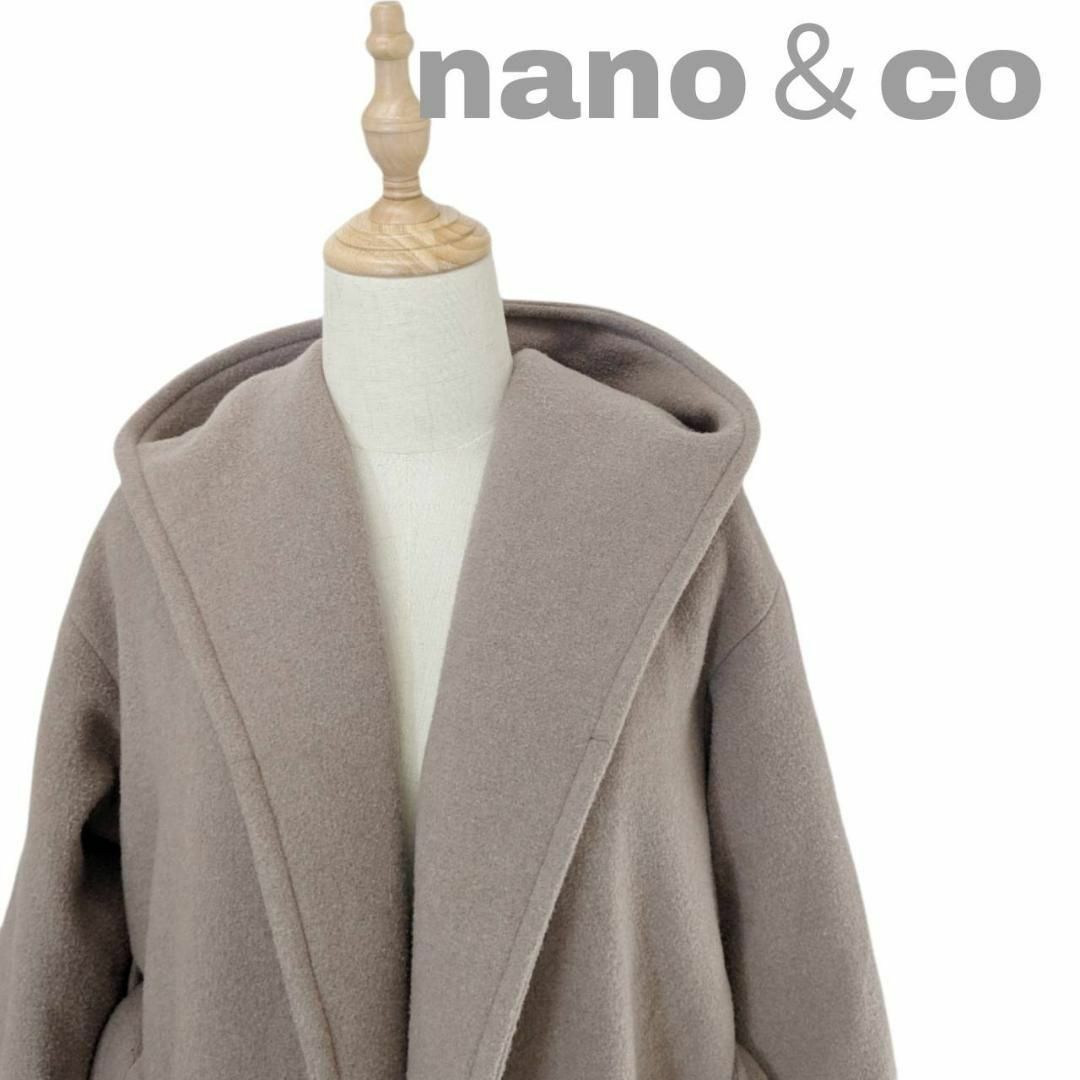 nano・universe(ナノユニバース)のnano&co ナノアンドコー ロングコート サイズ38 ダスティピンク レディースのジャケット/アウター(ロングコート)の商品写真