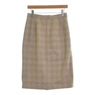 バーバリー(BURBERRY)のBURBERRY ひざ丈スカート 15(XXL位) ベージュx白(チェック) 【古着】【中古】(ひざ丈スカート)