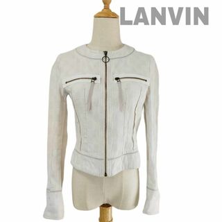 ランバンコレクション(LANVIN COLLECTION)のLANVIN collection ランバン ブルゾン ホワイト 38 Mサイズ(ライダースジャケット)