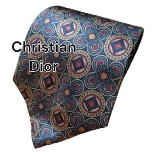 クリスチャンディオール(Christian Dior)の【Christian Dior】　カーキ系　総柄　アメリカ製(ネクタイ)