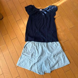 ユニクロ(UNIQLO)のガールズ140cm上下 2枚売り(パンツ/スパッツ)