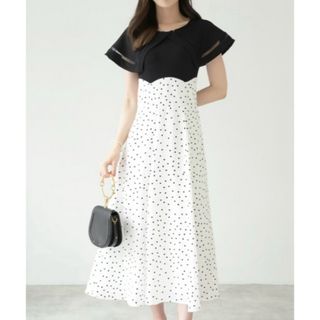 tocco closet ビックカラーバックレースアップドッキングワンピース