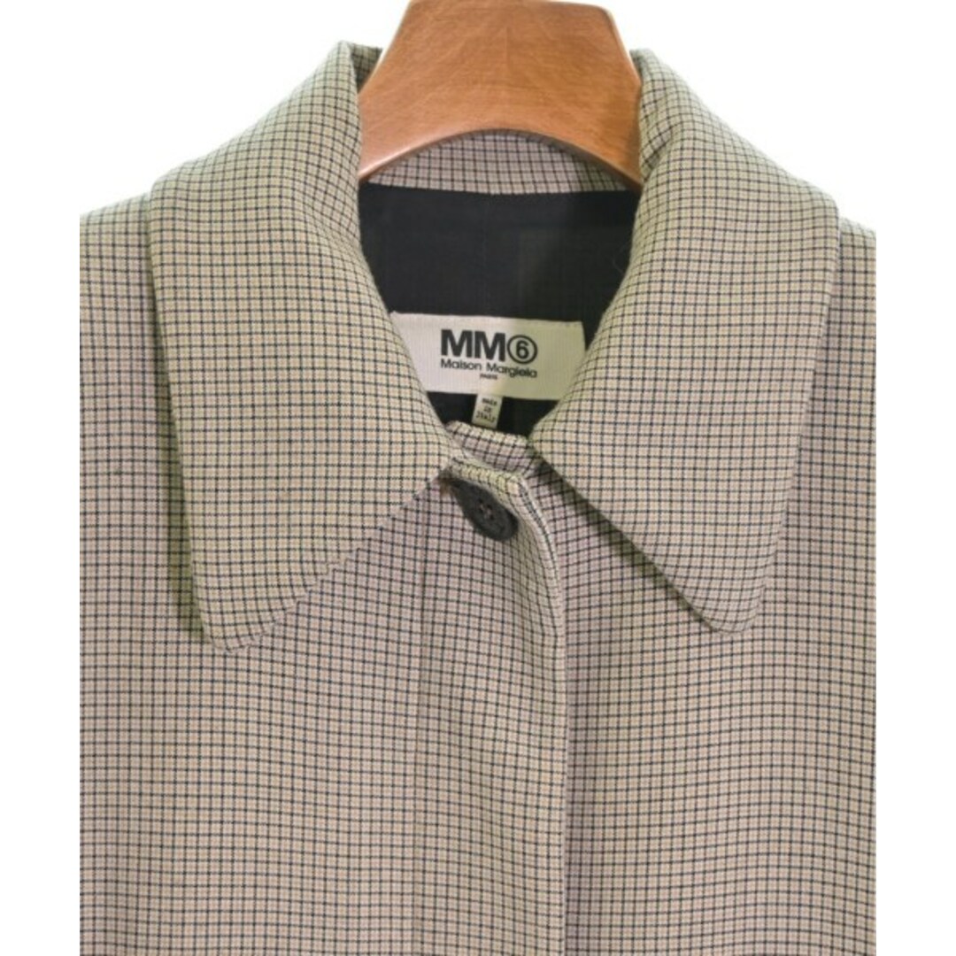 MM6(エムエムシックス)のMM6 ステンカラーコート 40(M位) ベージュx黒(チェック) 【古着】【中古】 レディースのジャケット/アウター(その他)の商品写真