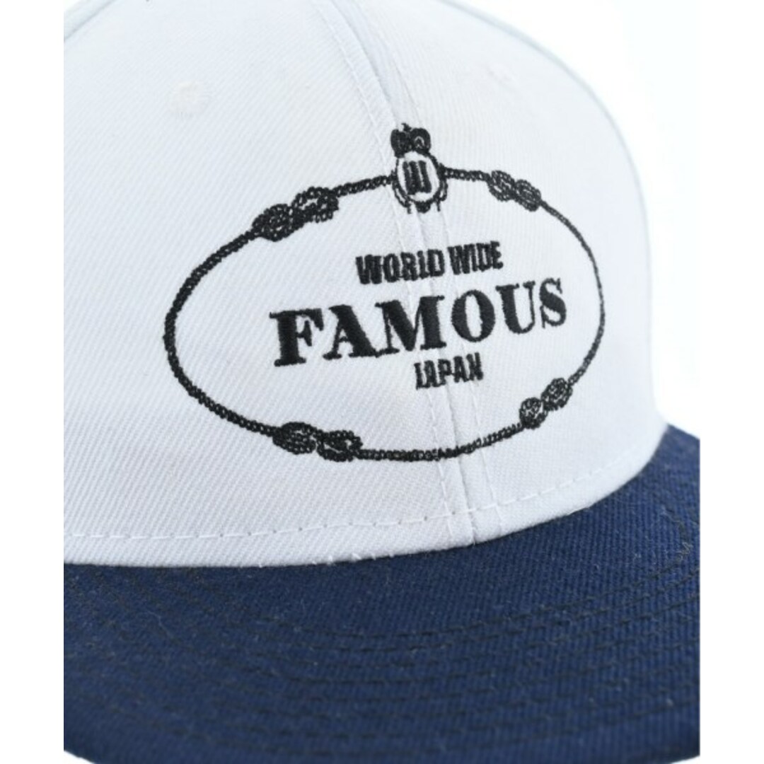 WORLD wide FAMOUS(ワールドワイドフェイマス)のWORLD WIDE FAMOUS キャップ - ライトグレー系x紺 【古着】【中古】 メンズの帽子(キャップ)の商品写真