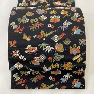 開き名古屋帯 美品 秀品 正絹 【中古】