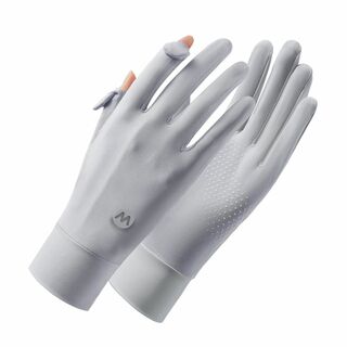 【色: グレー】[MEPOKI] UVカット手袋 レディース 手袋 薄型 UPF(その他)