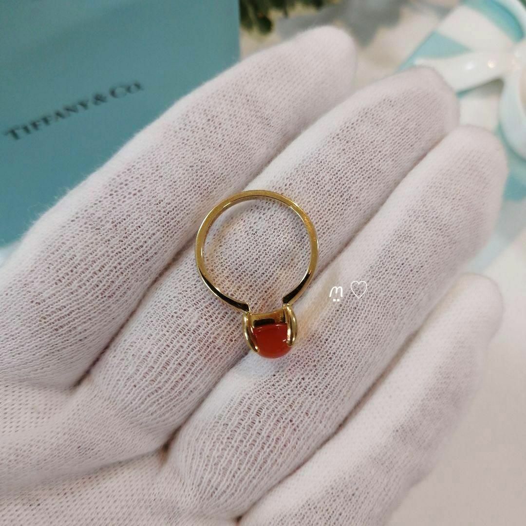 Tiffany & Co.(ティファニー)のティファニー　シュガースタックリング　オレンジカルセドニー　カーネリアン　Ꮶ18 レディースのアクセサリー(リング(指輪))の商品写真