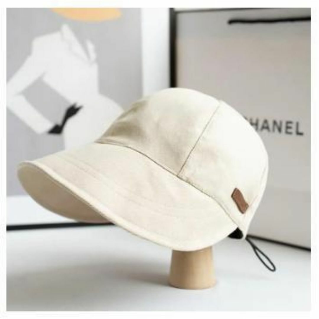 つば広帽子　ハット　アイボリー　通年　日焼け　日除け　UVカット レディースの帽子(キャップ)の商品写真