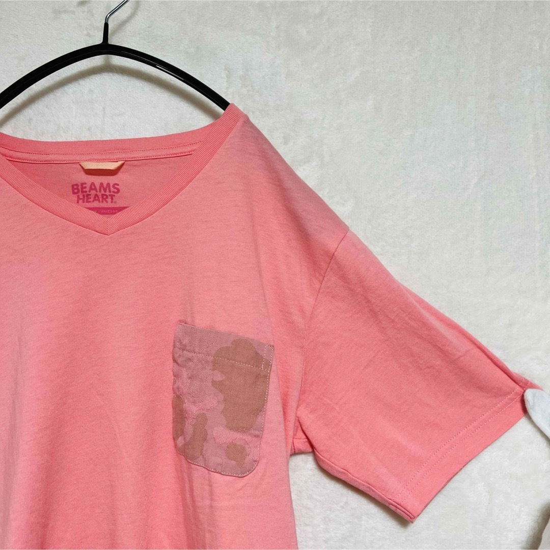 BEAMS(ビームス)のBEAMS HEART ビームスハート Vネック Tシャツ 迷彩柄 カモフラ メンズのトップス(Tシャツ/カットソー(半袖/袖なし))の商品写真