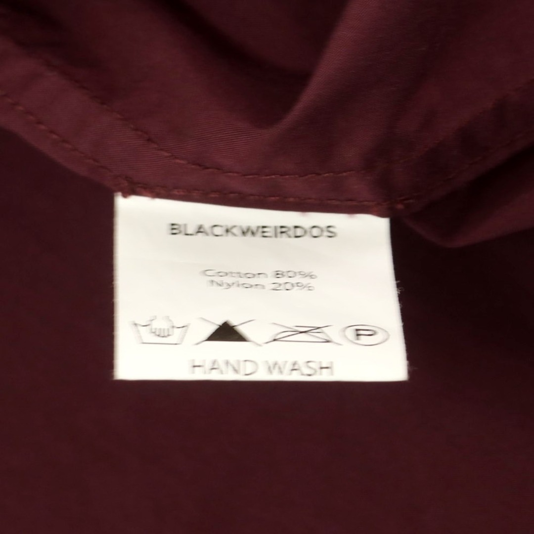 【中古】ブラック ウィドー blackweirdos コットンナイロン 半袖ベースボールシャツ ワイン【サイズL】【メンズ】 メンズのトップス(シャツ)の商品写真