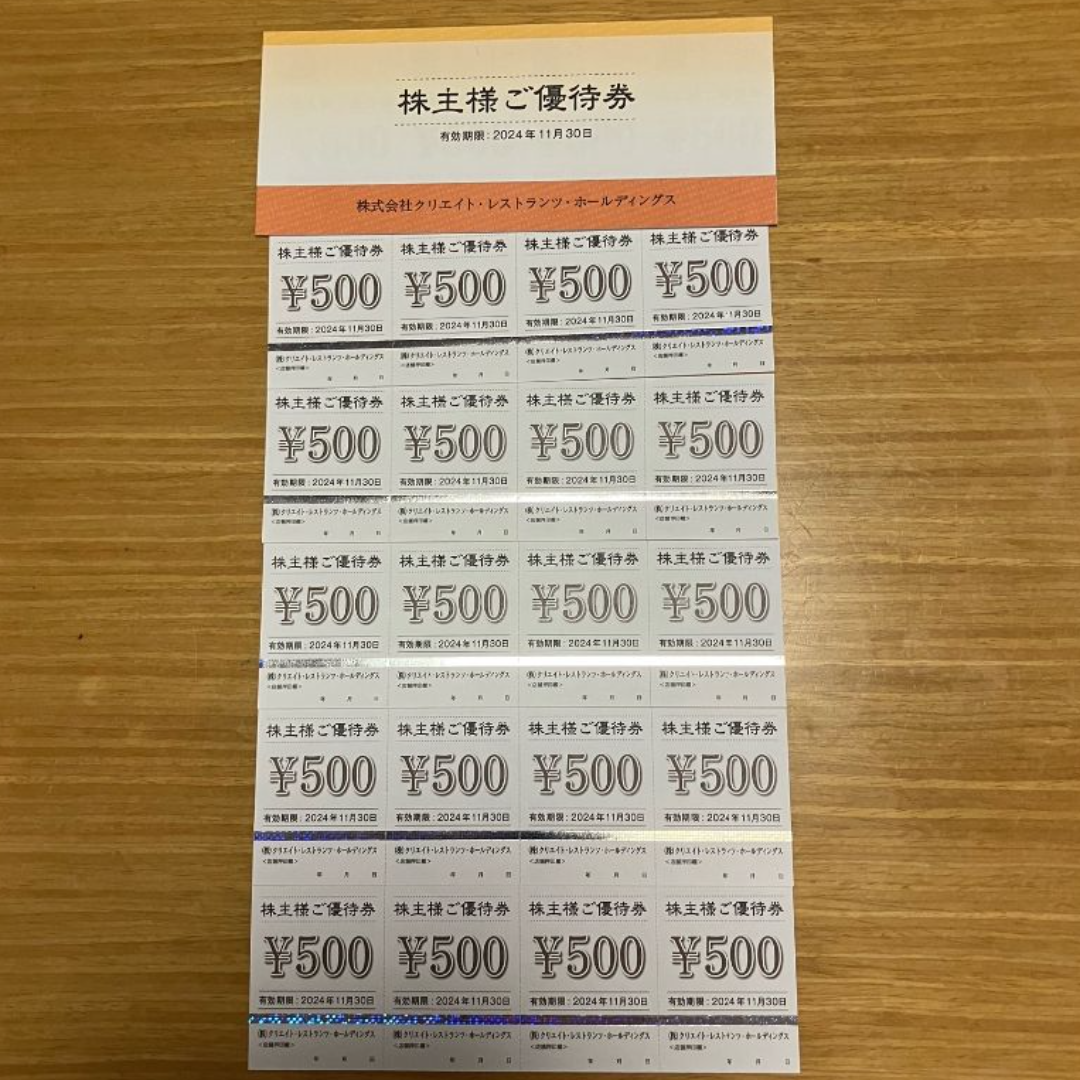 20000円分 クリエイトレストランツ株主優待 あさ 20000円分 クリエイトレストランツ株主優待 あさ