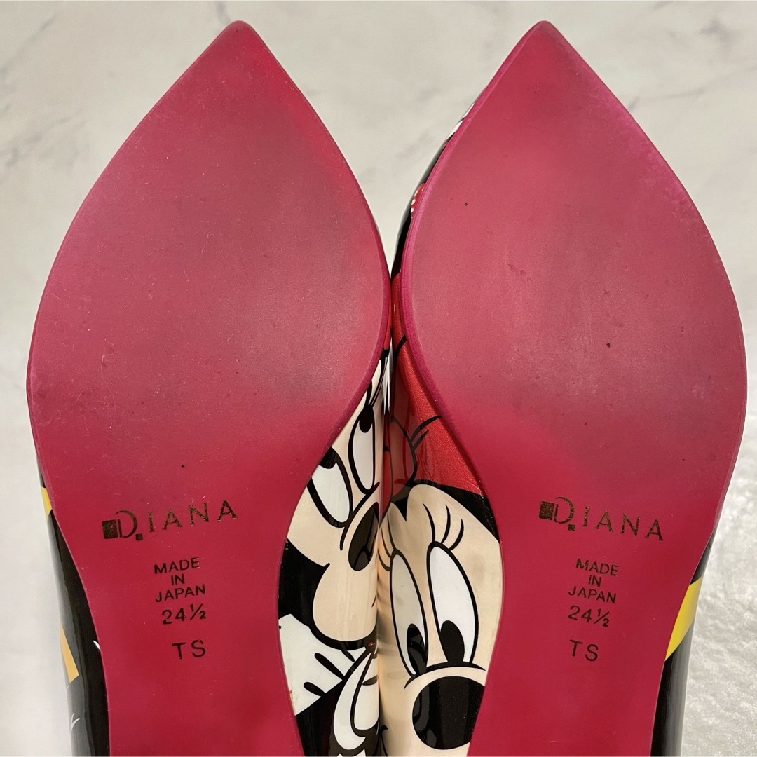 DIANA(ダイアナ)のダイアナ ディズニー ミニーマウス パンプス フラットシューズ 24.5cm レディースの靴/シューズ(ハイヒール/パンプス)の商品写真