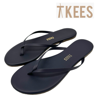 TKEES - 〈美品）TKEES ティキーズ【23cm】フラット サンダル ネイビー