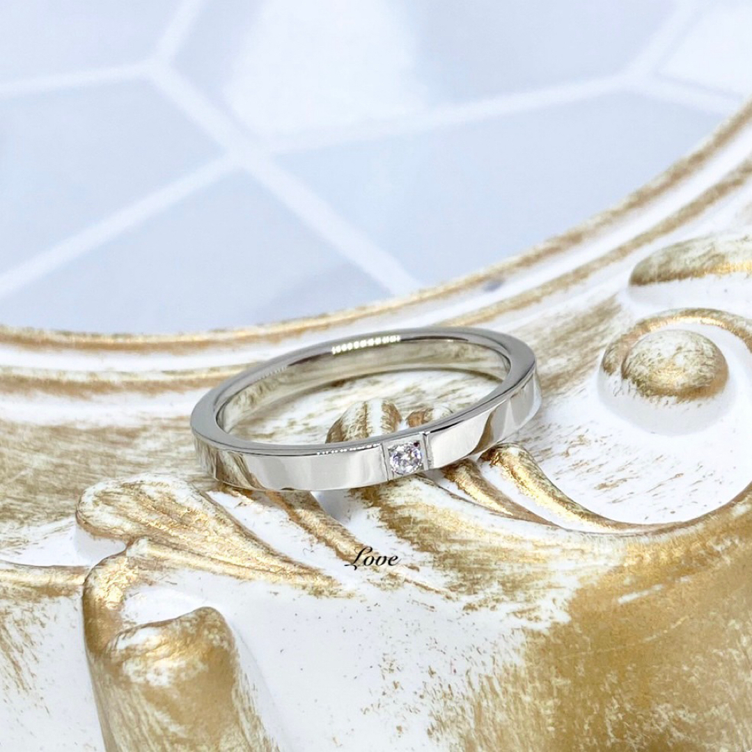実物写真 角リング ステンレス指輪 ステンレスリング ピンキーリング シルバー レディースのアクセサリー(リング(指輪))の商品写真