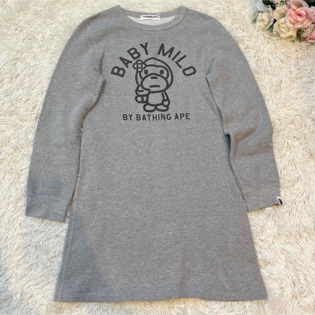 A BATHING APE(アベイシングエイプ)のA BATHING APE マイロ　スゥエット　ワンピース　グレー レディースのワンピース(ひざ丈ワンピース)の商品写真