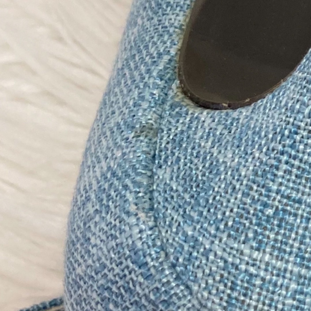 RANDA(ランダ)のRANDA  パンプス　アンクルストラップ　23.5cm ブルー　水色　デニム レディースの靴/シューズ(ハイヒール/パンプス)の商品写真