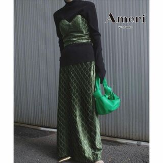 AMERI GEOMETRIC VELOUR BUSTIERWITH SKIRT