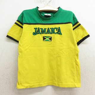 古着 半袖 Tシャツ キッズ ボーイズ 子供服 ジャマイカ コットン クルーネック 黄他 イエロー 24may17(シャツ/カットソー)