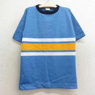 古着 半袖 ビンテージ Tシャツ キッズ ボーイズ 子供服 80年代 80s コットン クルーネック USA製 薄紺他 ネイビー 24may17(シャツ/カットソー)