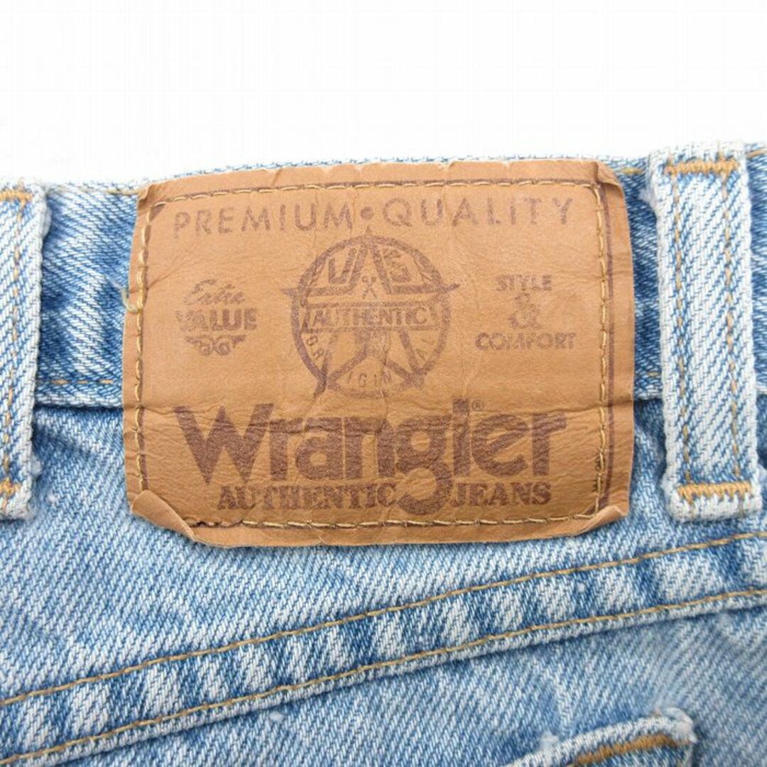 Wrangler(ラングラー)のW34★古着 ラングラー Wrangler ショート パンツ ショーツ メンズ 90年代 90s コットン USA製 紺 ネイビー デニム 24may17 中古 ボトムス 短パン ショーパン ハーフ メンズのパンツ(ワークパンツ/カーゴパンツ)の商品写真