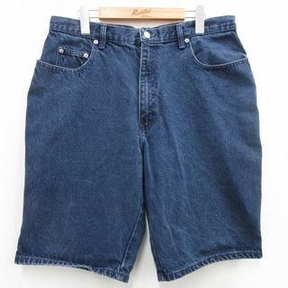 W35★古着 ジョーダッシュ ショート パンツ ショーツ メンズ コットン 紺 ネイビー デニム 24may17 中古 ボトムス 短パン ショーパン ハーフ(ワークパンツ/カーゴパンツ)