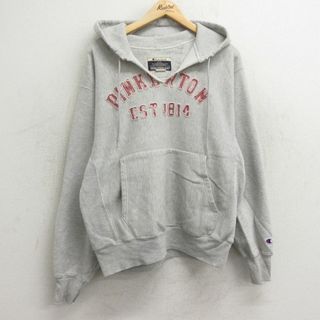 チャンピオン(Champion)のXL★古着 長袖 チャンピオン Champion リバースウィーブ パーカー メンズ 00年代 00s ピンカートン グレー 霜降り 24may17 中古 スウェット スエット トレーナー トップス(パーカー)