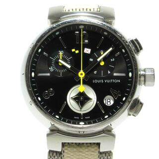 LOUIS VUITTON - LOUIS VUITTON(ヴィトン) 腕時計 タンブール ラブリーカップ GM Q11BG メンズ SS/クロノグラフ/ダミエベルト 黒