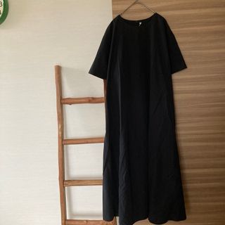 新品 無印良品 涼感半袖ワンピース 黒 XL