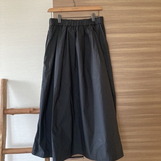 MUJI (無印良品) - 無印良品 黒のふんわりスカート L