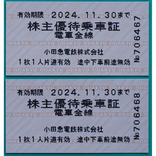 小田急株主優待乗車券（小田急全線切符）2枚セット　11月末まで(鉄道乗車券)