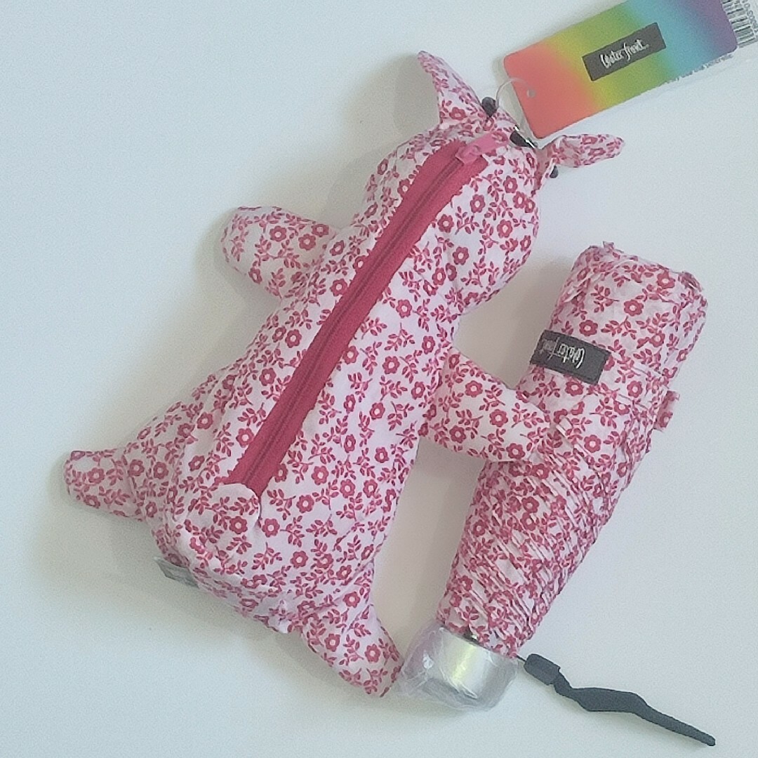 レッドRabbitケース5段折傘ウォーターフロントラビットケース ウサギ レディースのファッション小物(傘)の商品写真