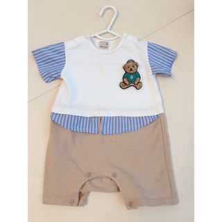 petit main - ベビーロンパース　プティマイン　80サイズ　ベビー服　半袖　くま　